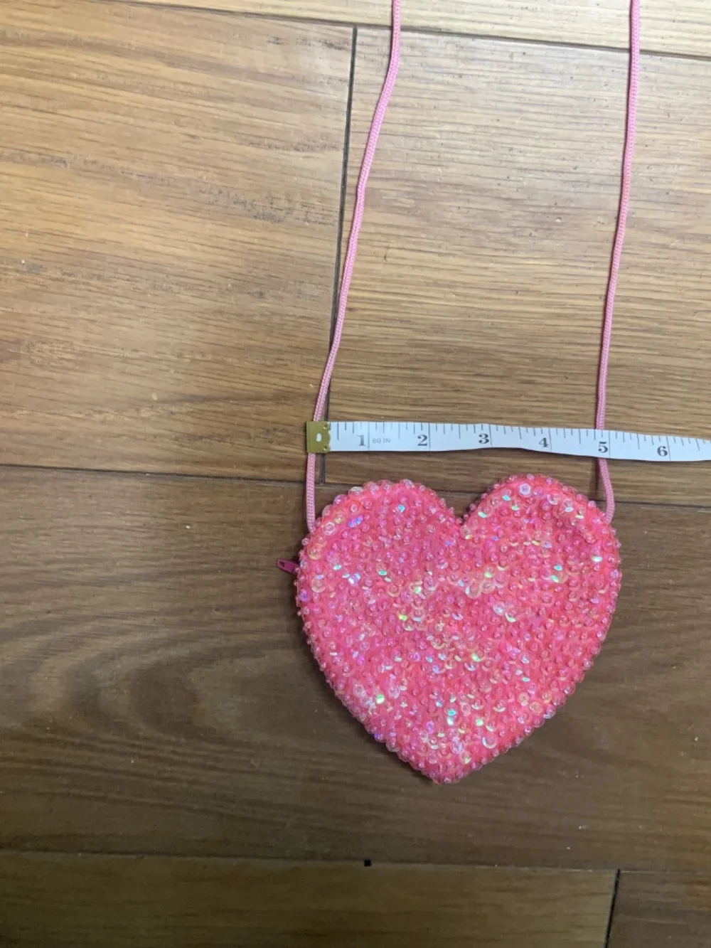 Pink Sequin Dress Up Heart Purse